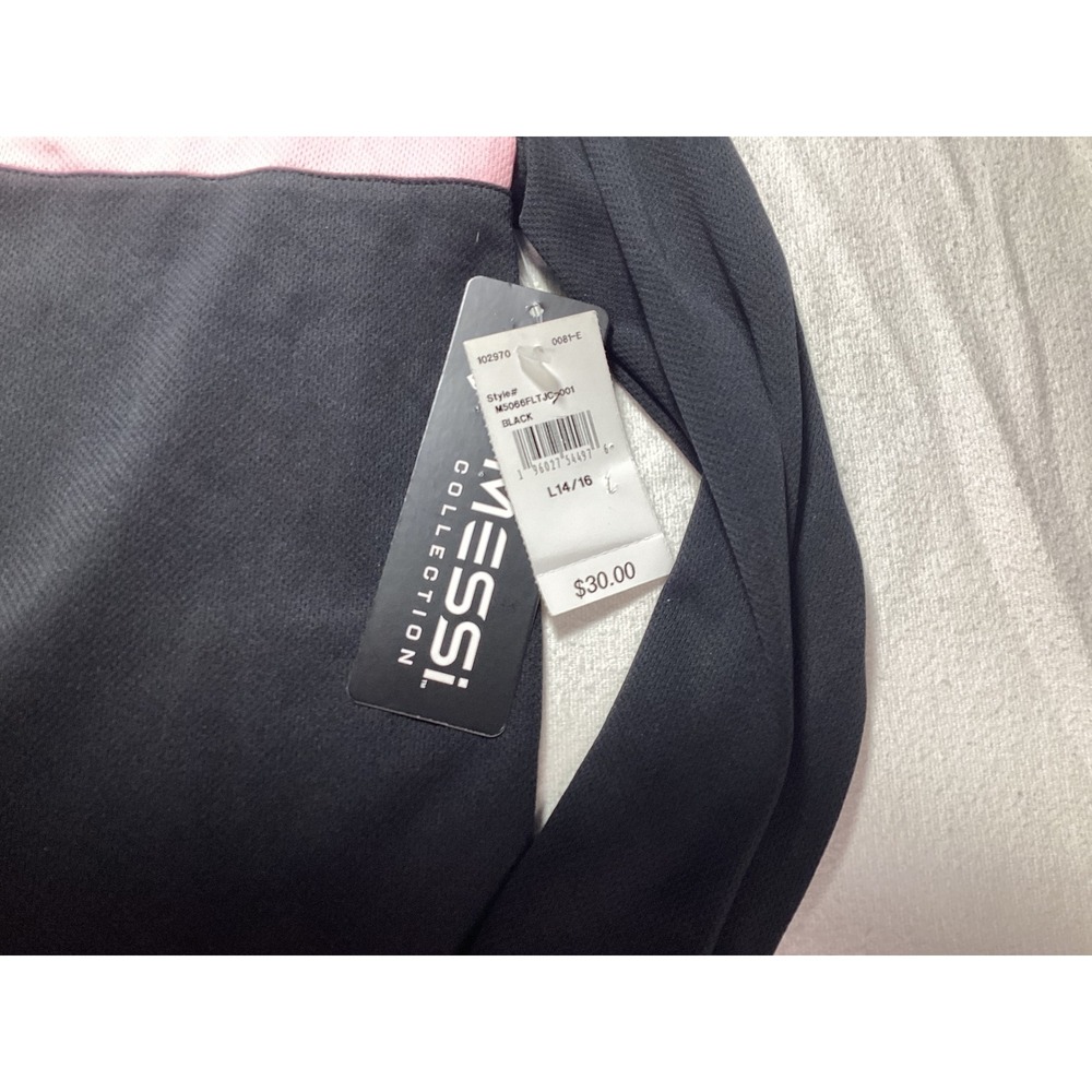 Messi Collection womams Large 14/16 Long Sleeve Soccer Jersey Black Pink 10 NEW - Picture 2 of 5